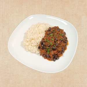 Chili con Carne y Arroz, plato casero saludable de Los Paques de Juan.