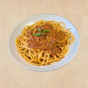 Spaghetti con Boloñesa, plato casero saludable de Los Paques de Juan.