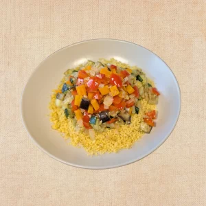 Cuscús con Verduritas, plato casero saludable de Los Paques de Juan.