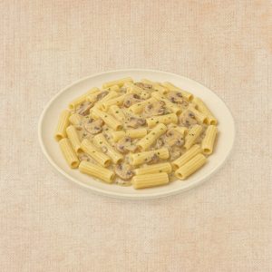 Rigatoni con Salsa de Setas, plato casero saludable de Los Paques de Juan.