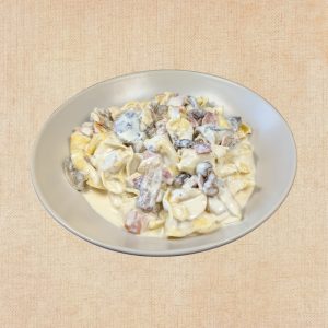 Cappellettis con Salsa de Hongos, plato casero saludable de Los Paques de Juan.