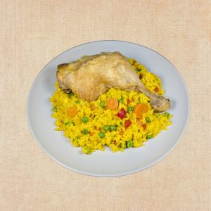 Arroz con Pollo (Cuarto de Pollo), plato casero saludable de Los Paques de Juan.