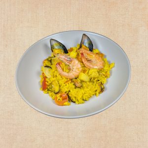 Arroz con Marisco, plato casero saludable de Los Paques de Juan.