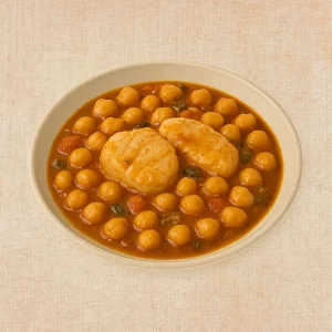 Estofado de Garbanzos, plato casero saludable de Los Paques de Juan.
