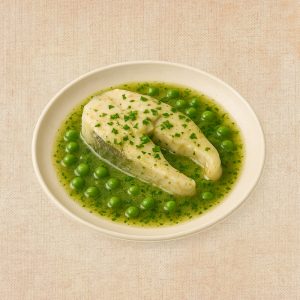 Merluza en Salsa Verde, plato casero saludable de Los Paques de Juan.