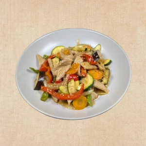 Wok de Verduras y Cerdo, plato casero saludable de Los Paques de Juan.