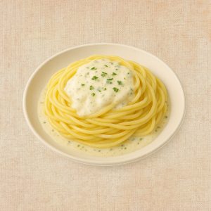 Spaghetti con Salsa 4 Quesos, plato casero saludable de Los Paques de Juan.