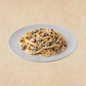 Spaghetti con Salsa de Setas, plato casero saludable de Los Paques de Juan.