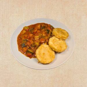 Medallones de Merluza Rebozados con Pisto