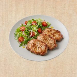 Lomo de Cerdo con Ensalada, plato casero saludable de Los Paques de Juan.