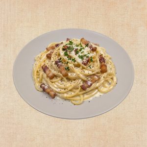 Spaghetti Carbonara, plato casero saludable de Los Paques de Juan.